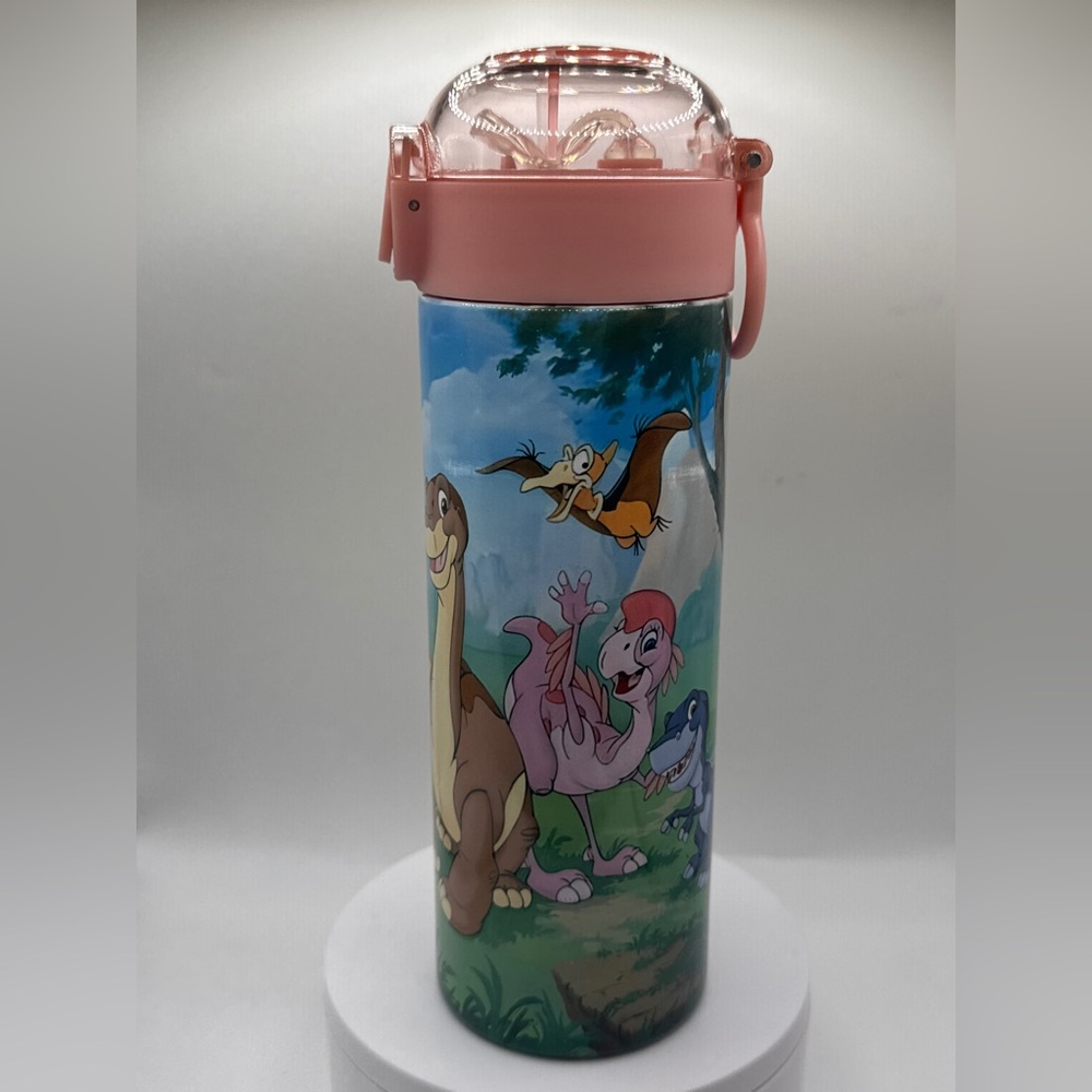 Land Before Time Kids Water Bottle 12oz | Flip Straw Dinosaur Cup